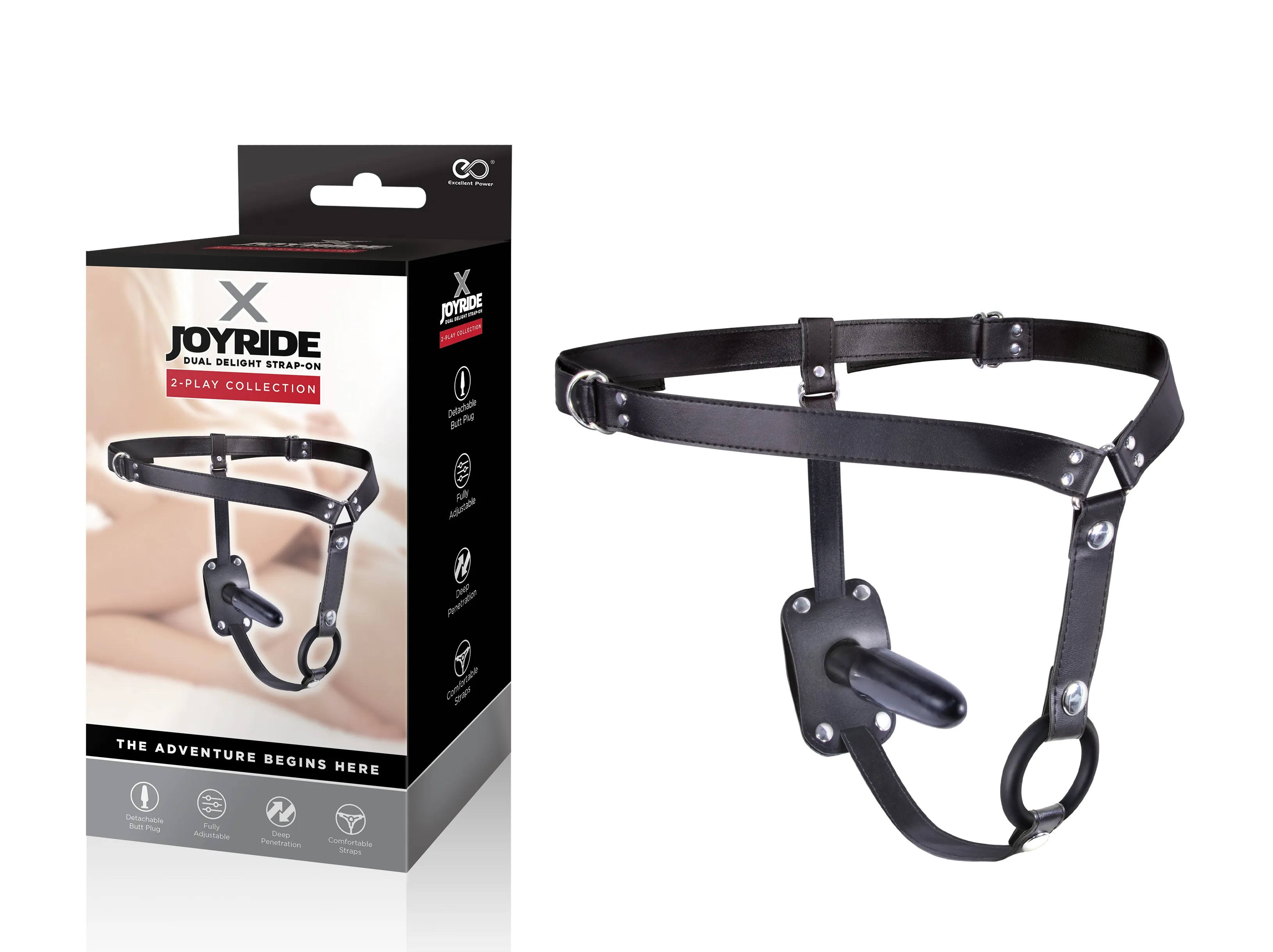X JOYRIDE 5 DUAL DELIGHT STRAP-ON BLACK